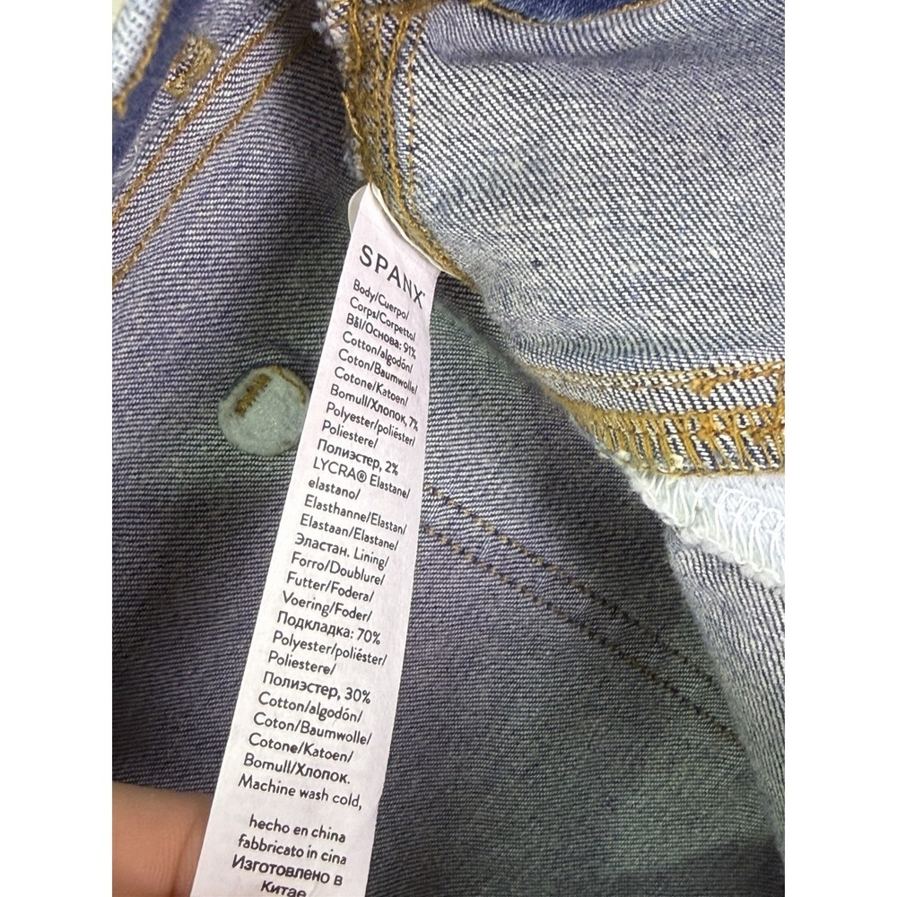 Spanx Jeans Womens XL Blue Medium Wash Mid Rise Straight Pull On Stretch - Picture 8 of 10